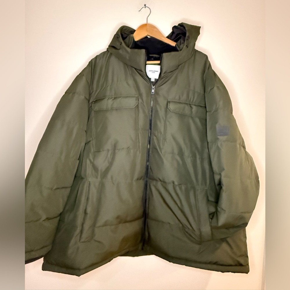 Jack & Jones Men's Olive Puffer Jacket